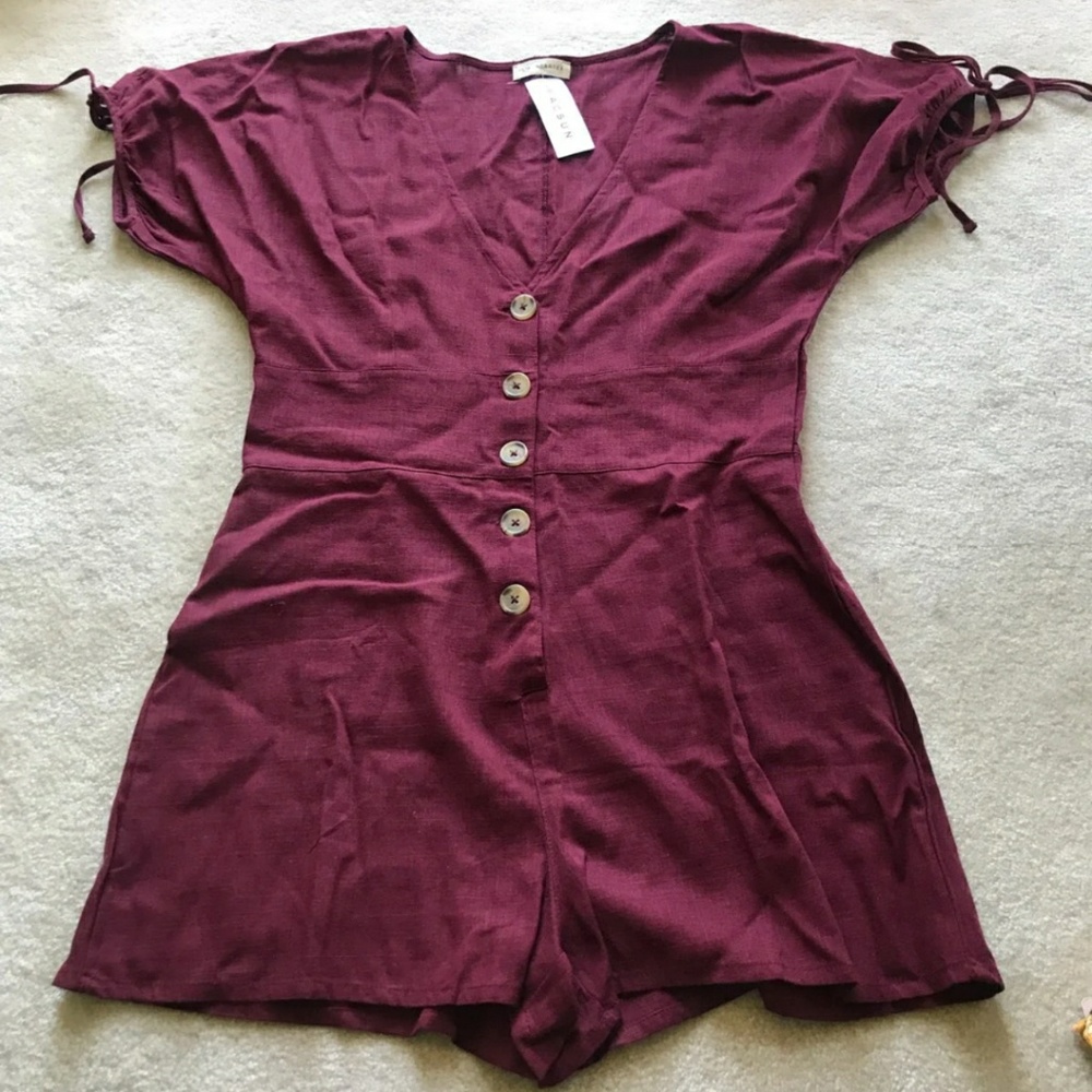 NWT PACSUN MAROON BUTTON DOWN ROMPER